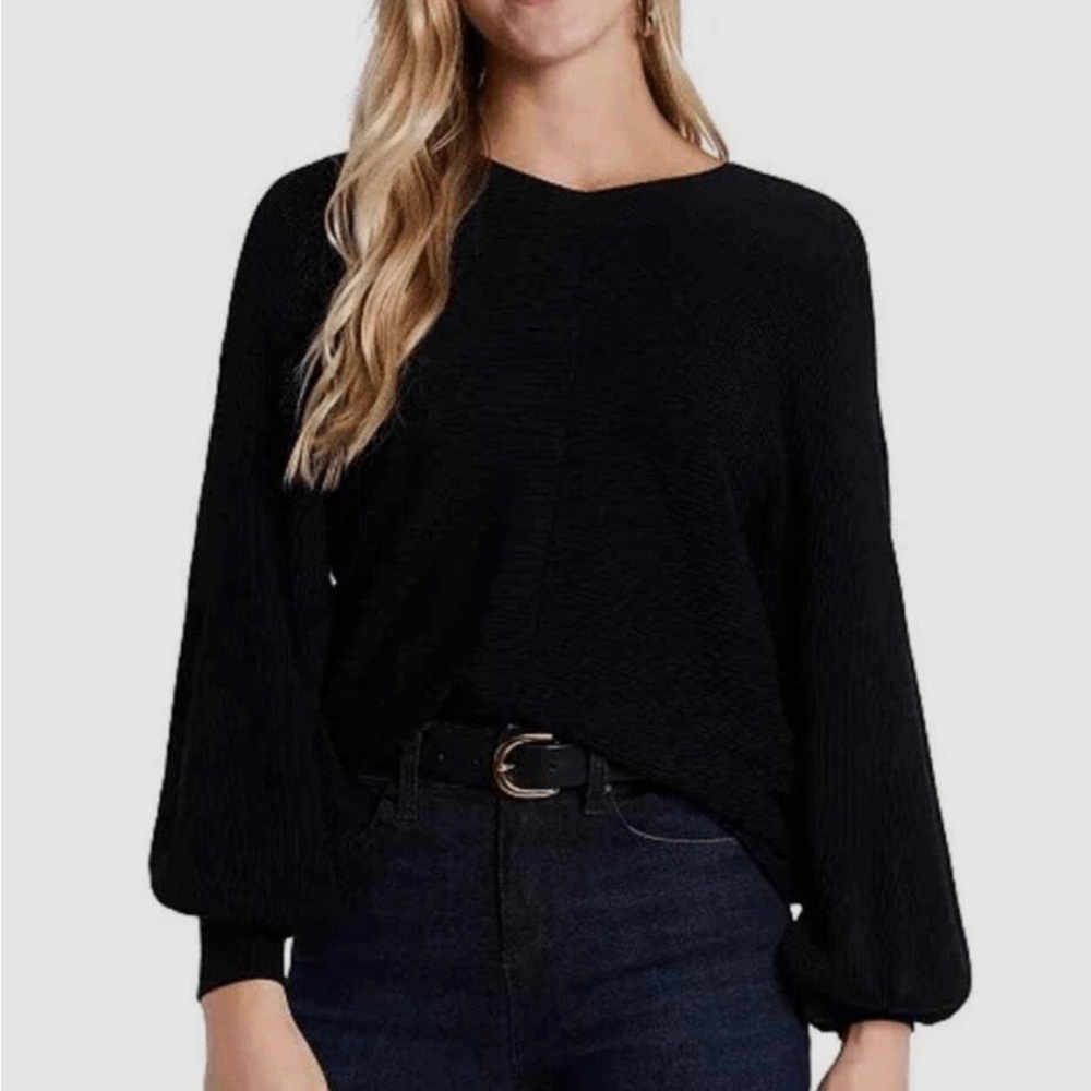 1 State 🎉host pick🎉🎈ribbed v neck sweater with bubble sleeves